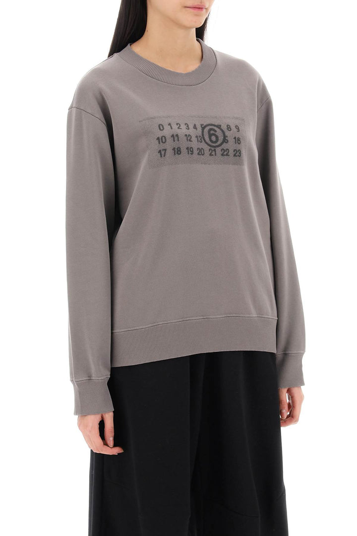 Sweatshirt With Numeric Logo Print - MM6 Maison Margiela - Women