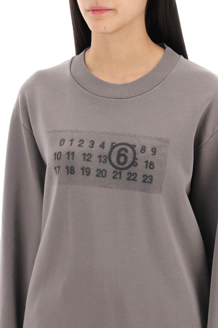 Sweatshirt With Numeric Logo Print - MM6 Maison Margiela - Women