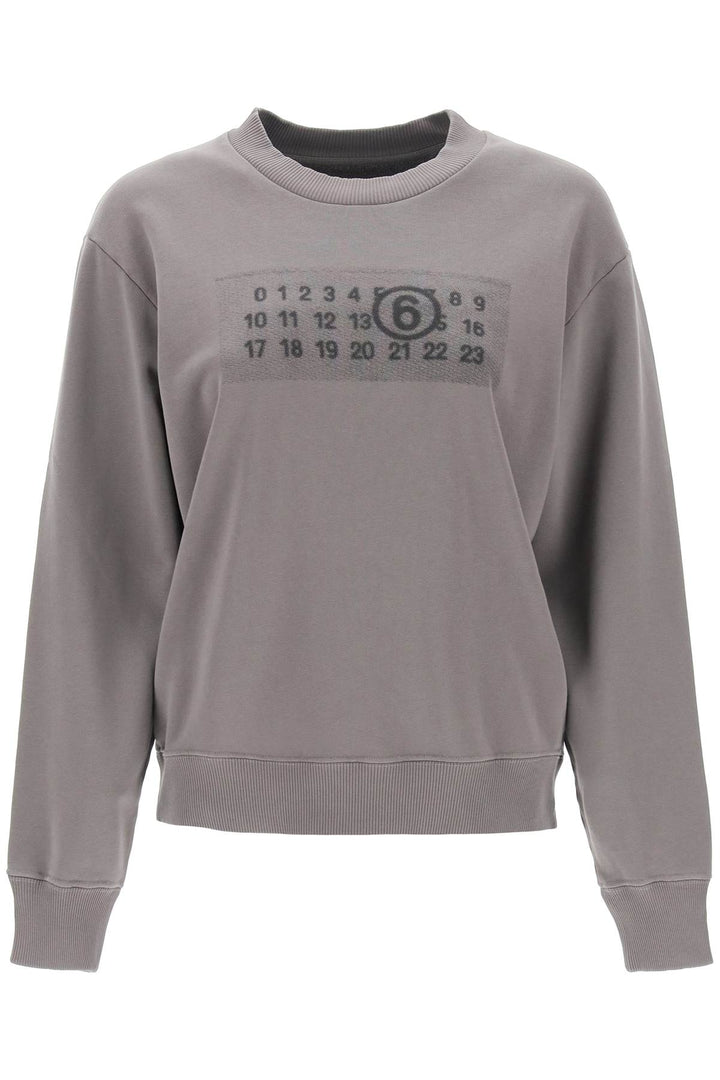 Sweatshirt With Numeric Logo Print - MM6 Maison Margiela - Women