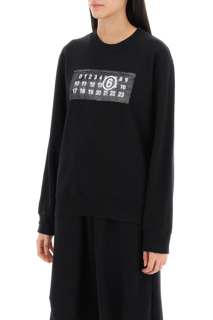 Sweatshirt With Numeric Logo Print - MM6 Maison Margiela - Women