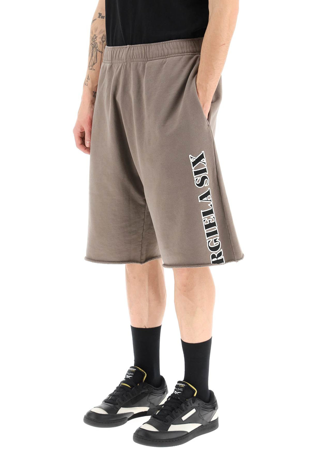 Logo Lettering Jersey Bermuda Shorts - MM6 Maison Margiela - Men