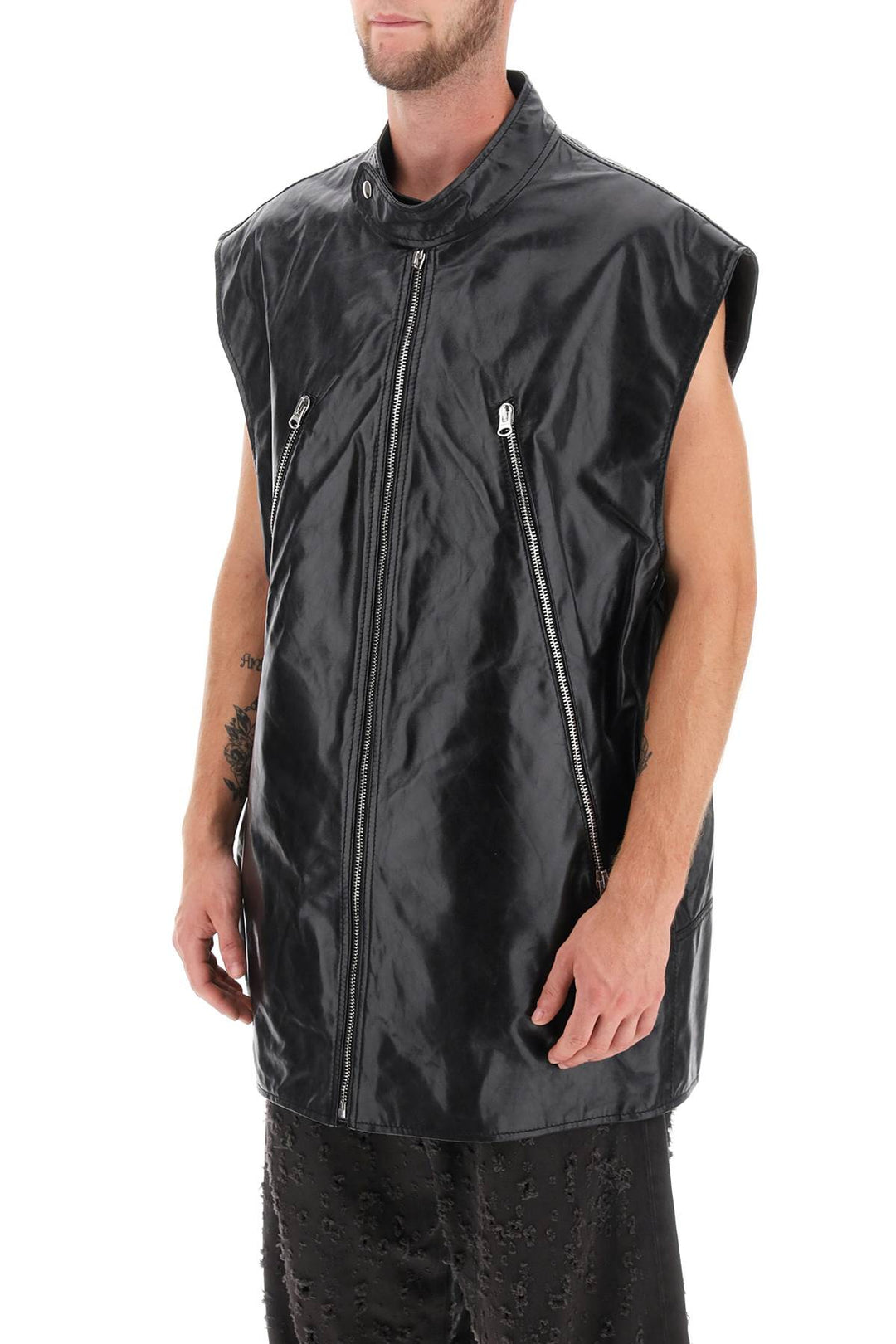 Oversized Leather Vest - MM6 Maison Margiela - Men