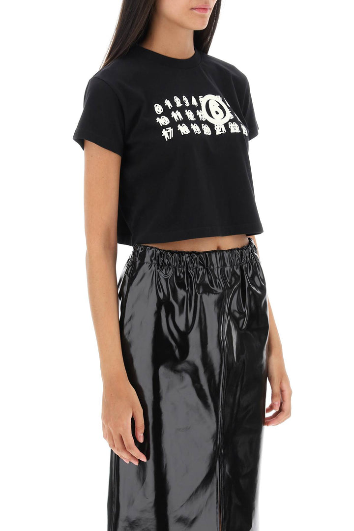 Numbers Print Cropped T Shirt - MM6 Maison Margiela - Women