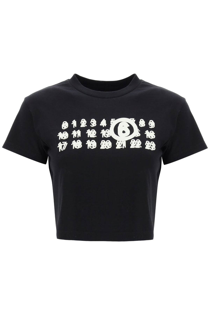 Numbers Print Cropped T Shirt - MM6 Maison Margiela - Women