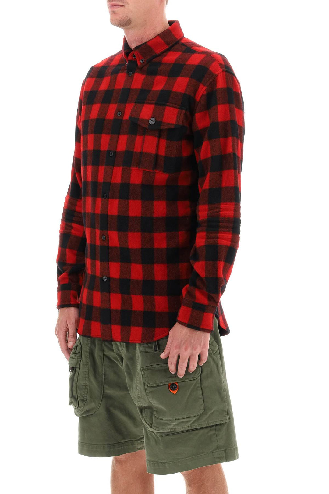 Shirt With Check Motif And Back Logo - Dsquared2 - Men