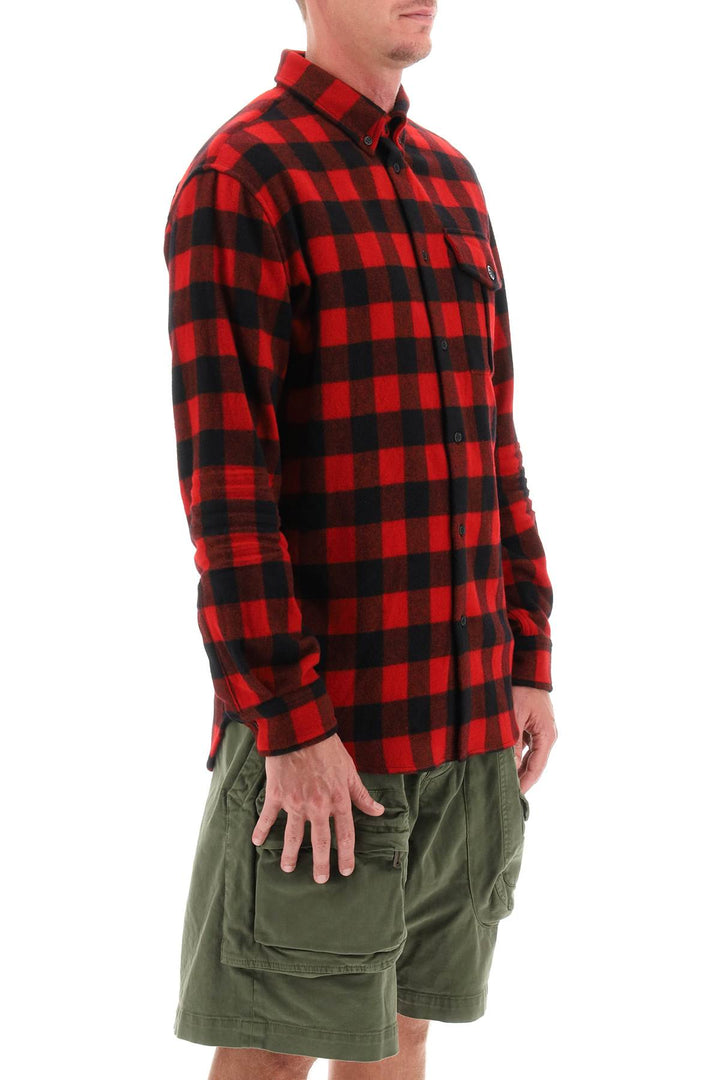 Shirt With Check Motif And Back Logo - Dsquared2 - Men