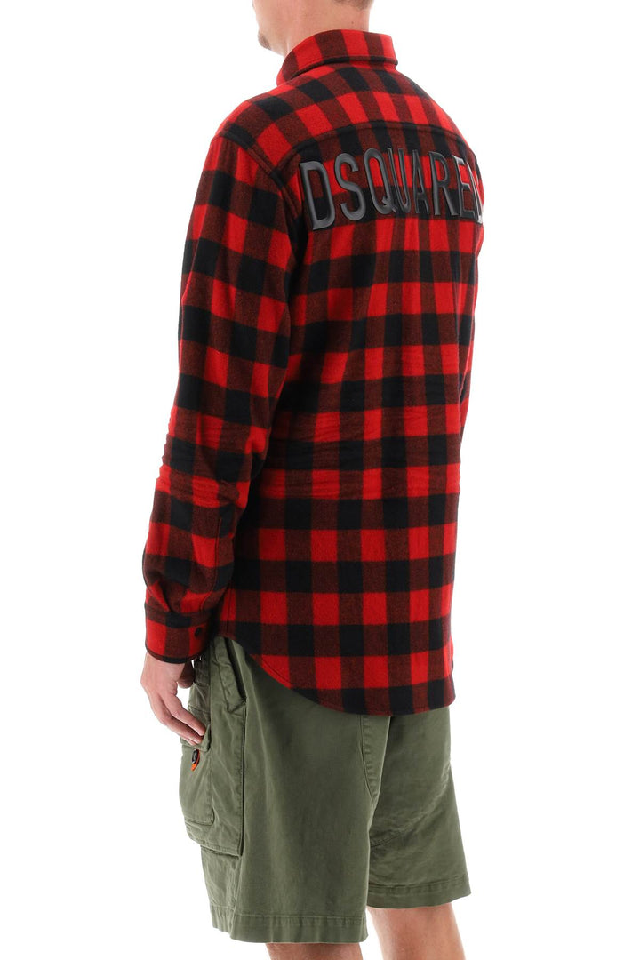 Shirt With Check Motif And Back Logo - Dsquared2 - Men