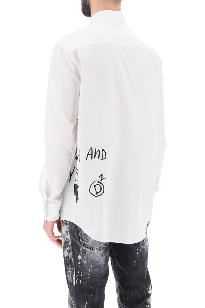 Relaxed Dan Graffiti Shirt - Dsquared2 - Men