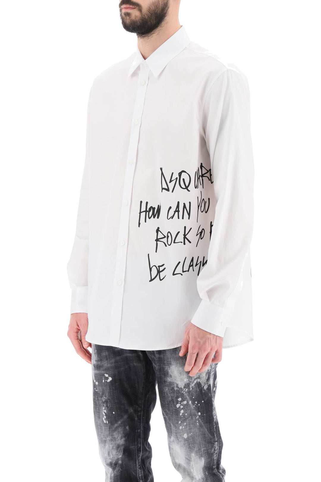 Relaxed Dan Graffiti Shirt - Dsquared2 - Men