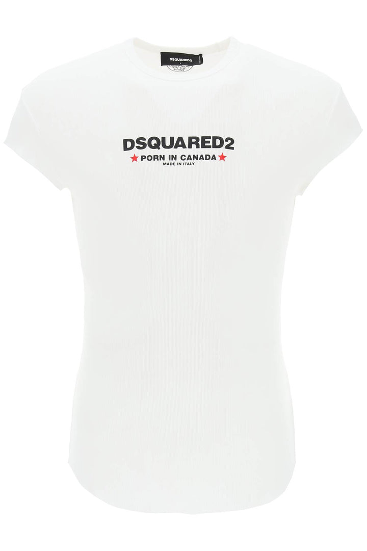 Choke Fit Ribbed T Shirt - Dsquared2 - Men