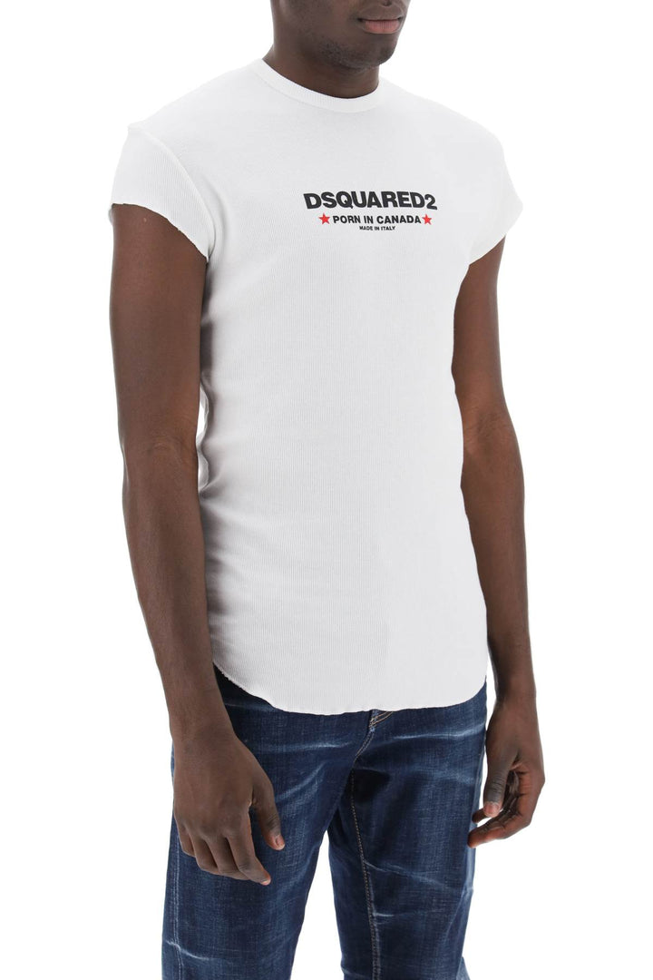 Choke Fit Ribbed T Shirt - Dsquared2 - Men