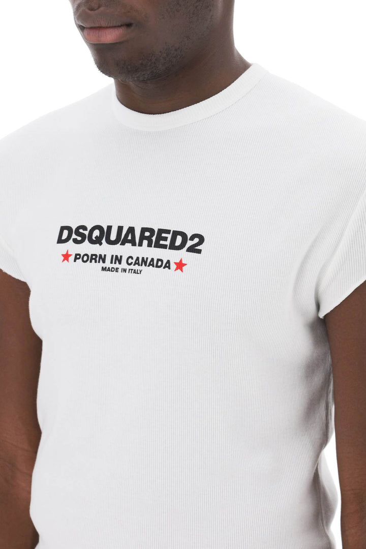 Choke Fit Ribbed T Shirt - Dsquared2 - Men