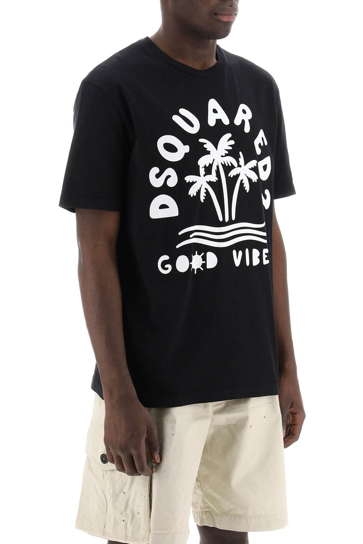 T Shirt With Logo Print - Dsquared2 - Men