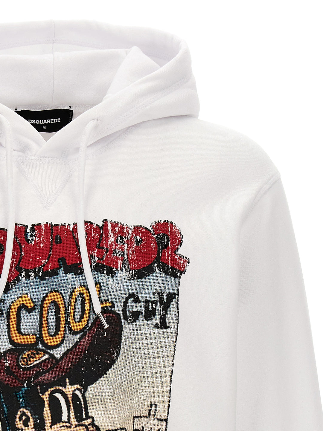 Printed Hoodie Sweatshirt White