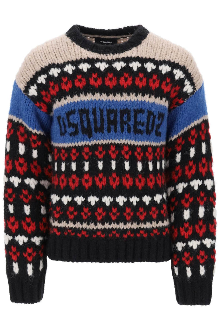 Alpaca Jacquard Sweater - Dsquared2 - Men