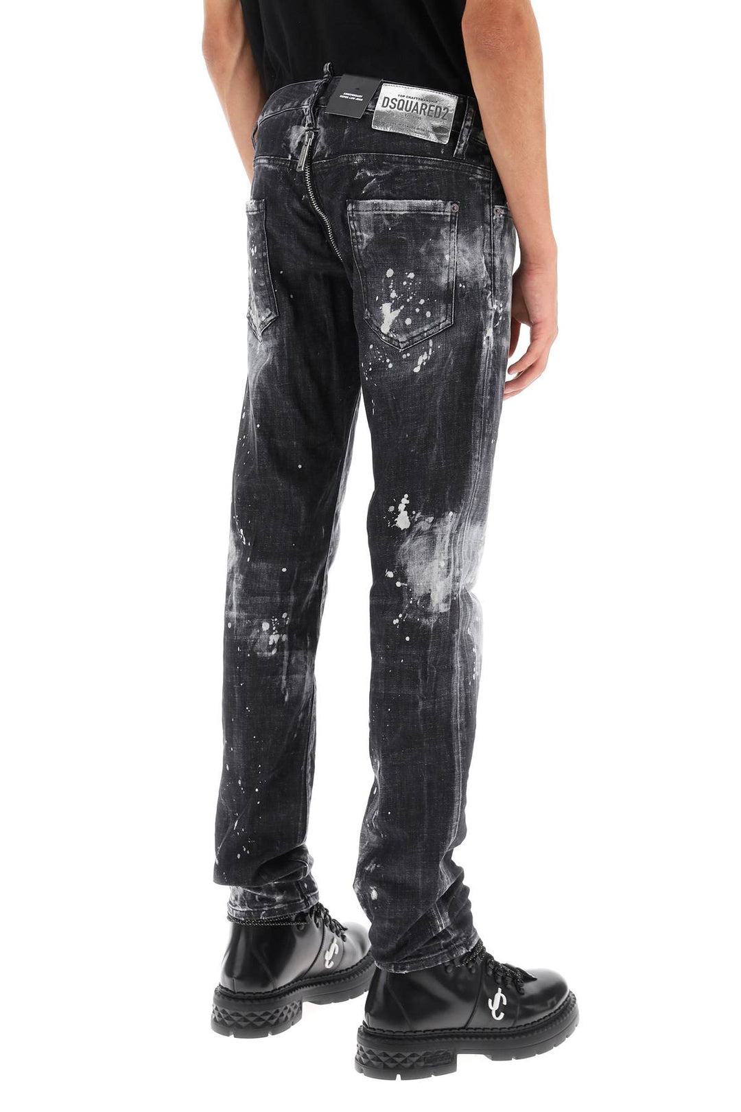 Black Bleached Wash Anniversary Super Low Waist Jeans - Dsquared2 - Men