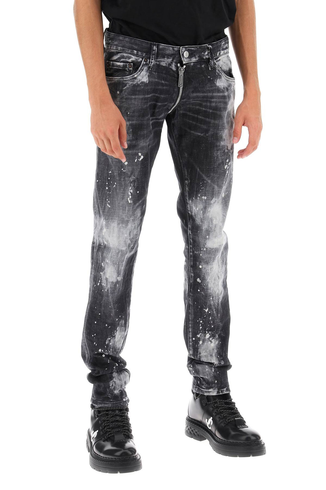 Black Bleached Wash Anniversary Super Low Waist Jeans - Dsquared2 - Men