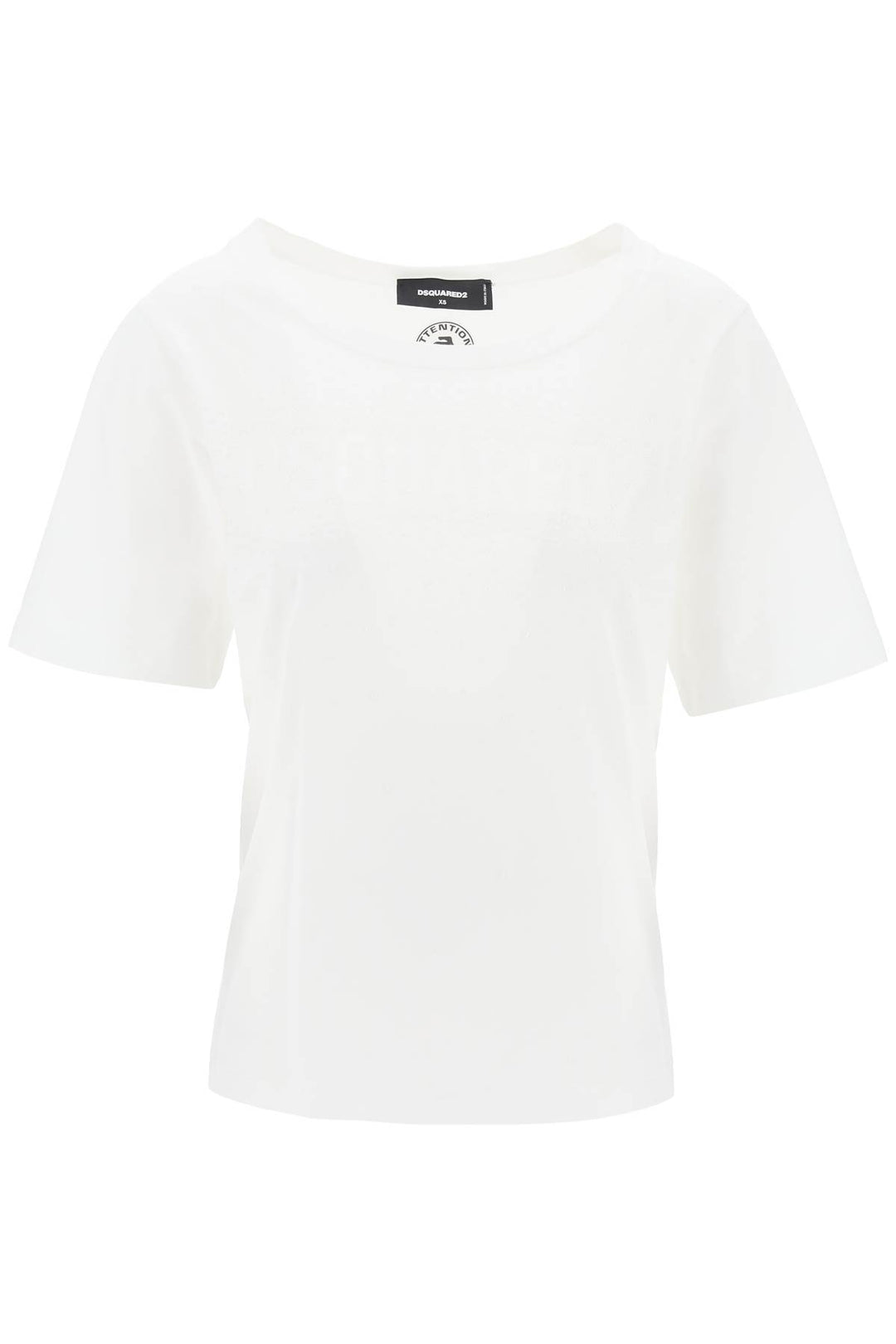 T Shirt With Rhinestone Logo - Dsquared2 - Women