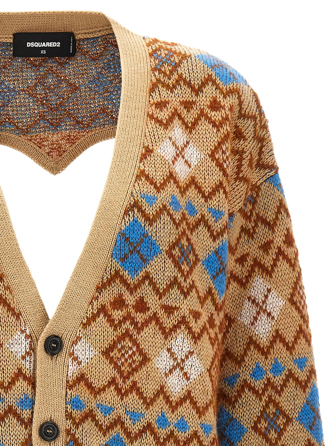 Heart Vintage Shetland Sweater, Cardigans Multicolor