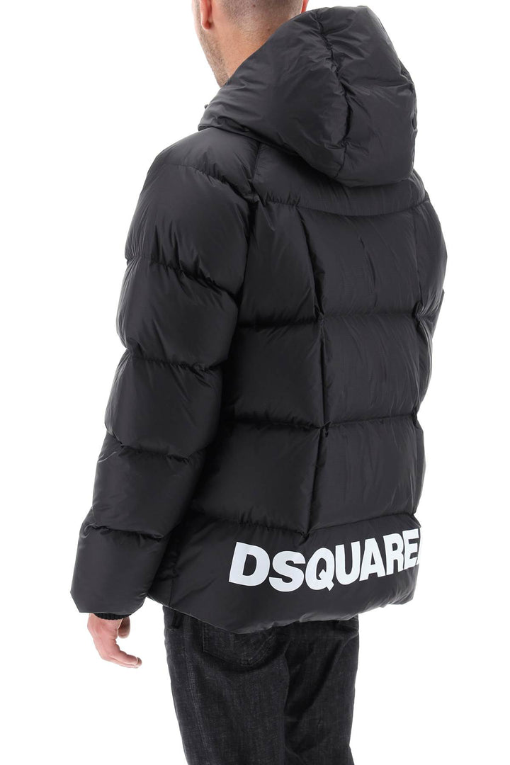 Logo Print Hooded Down Jacket - Dsquared2 - Men