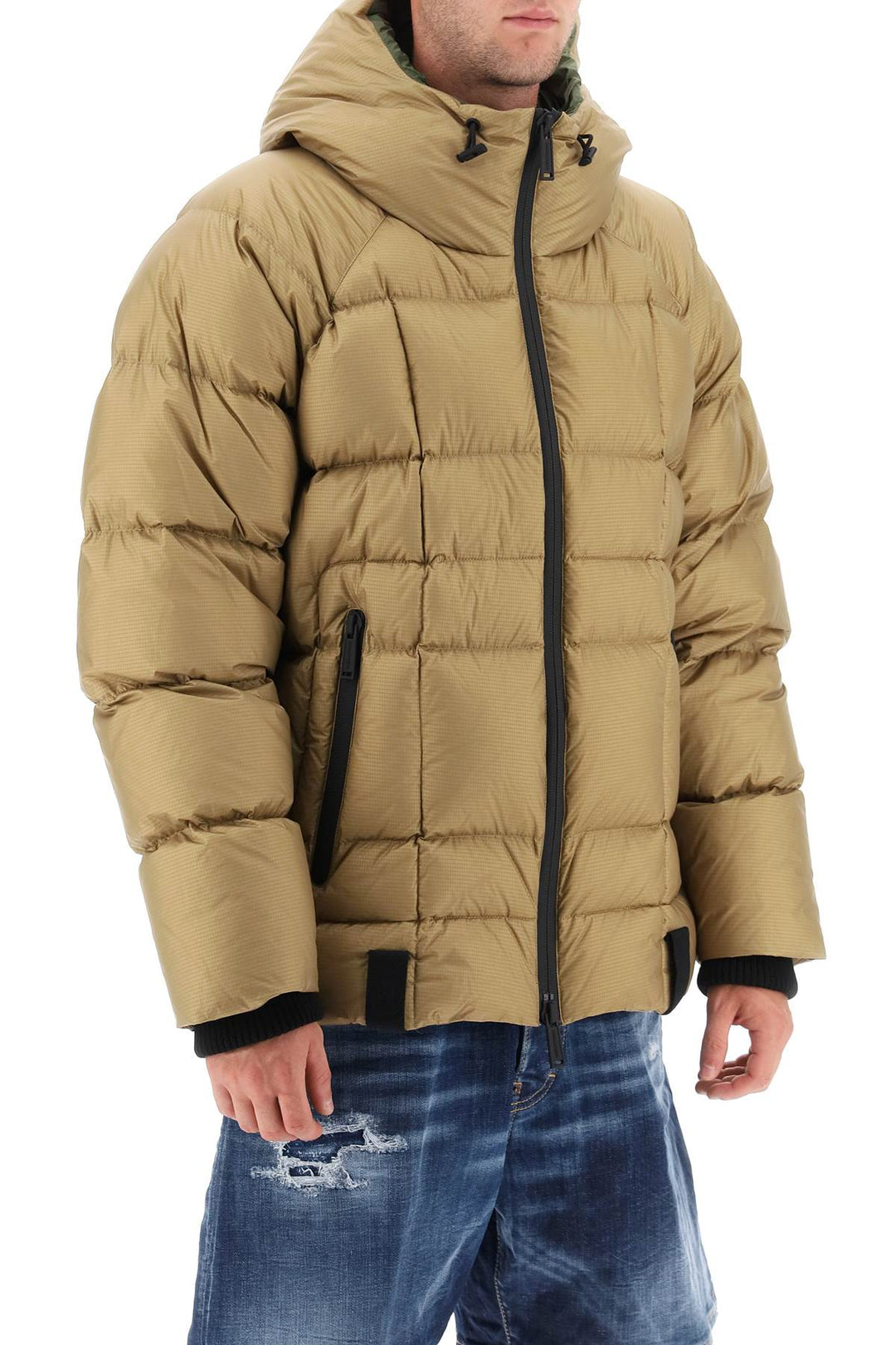 Logo Print Hooded Down Jacket - Dsquared2 - Men