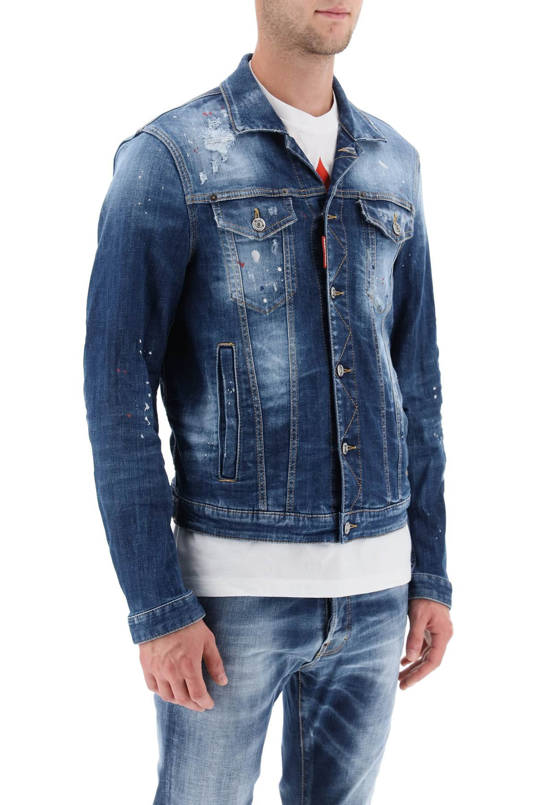 Distressed Denim Dan Jacket - Dsquared2 - Men