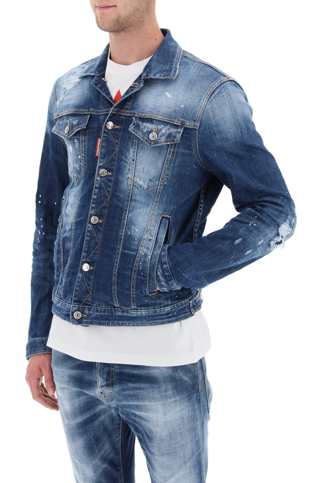 Distressed Denim Dan Jacket - Dsquared2 - Men