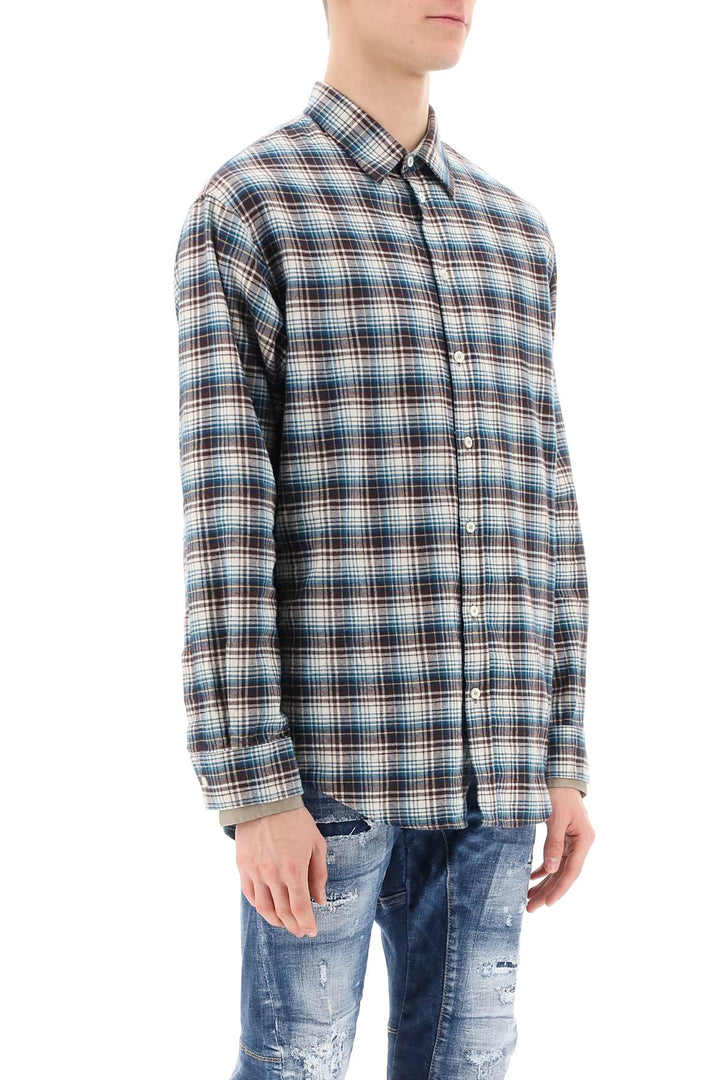 Check Shirt With Layered Sleeves - Dsquared2 - Men