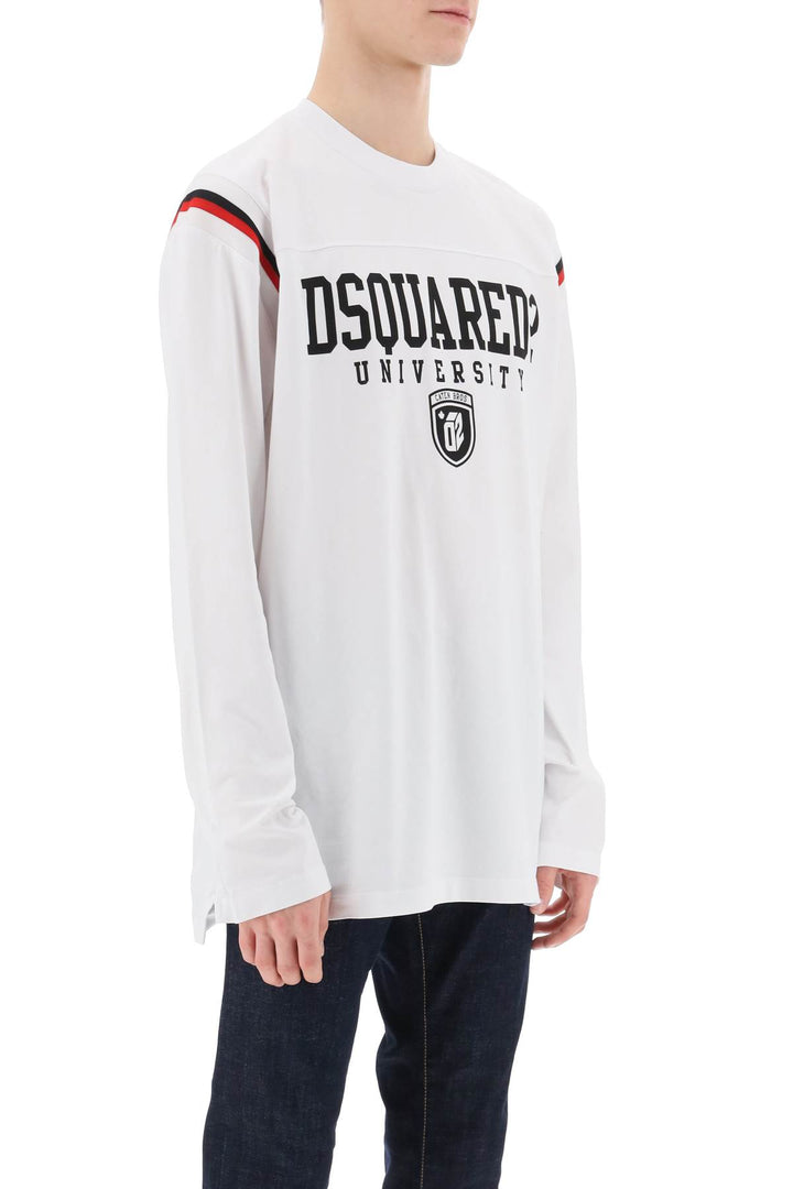 Long Sleeved Varsity T Shirt - Dsquared2 - Men