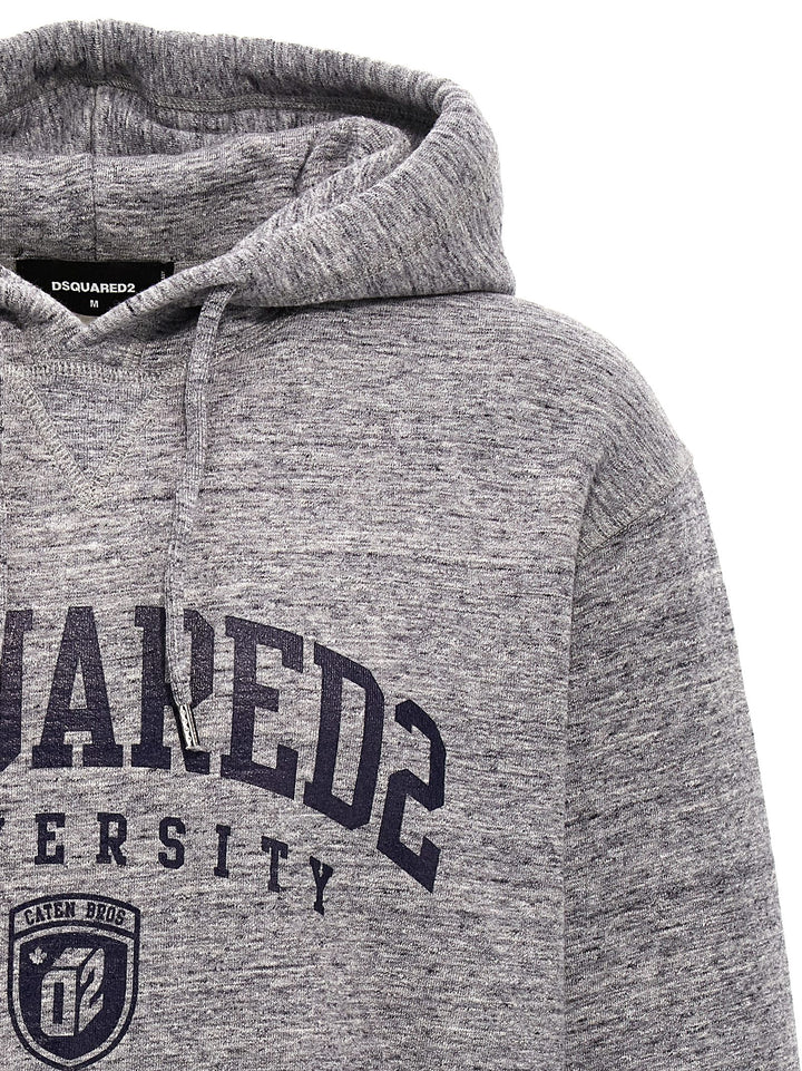 Logo Print Hoodie Sweatshirt Gray