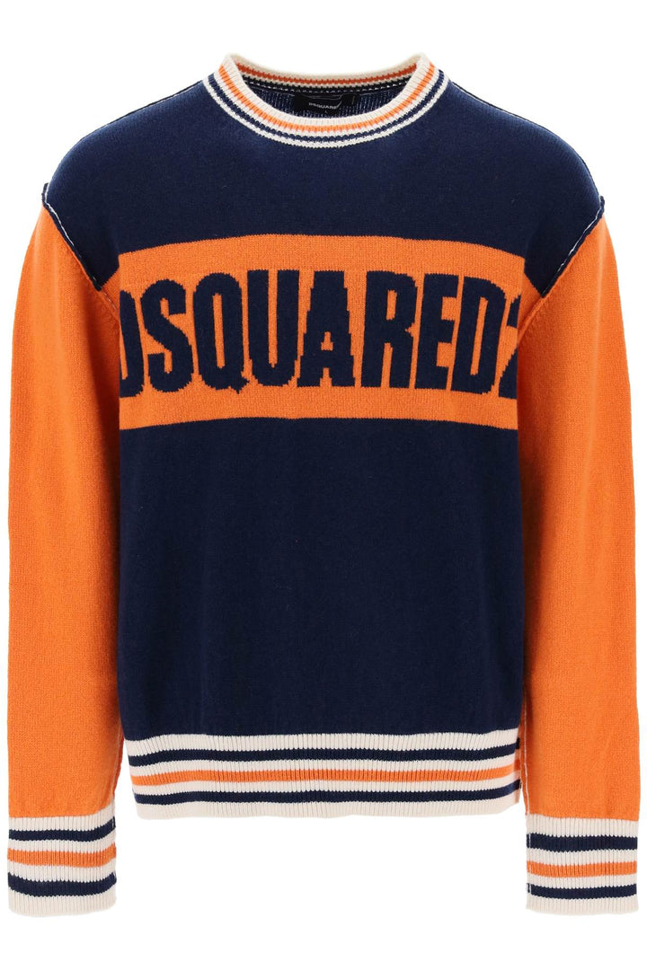 College Sweater In Jacquard Wool - Dsquared2 - Men