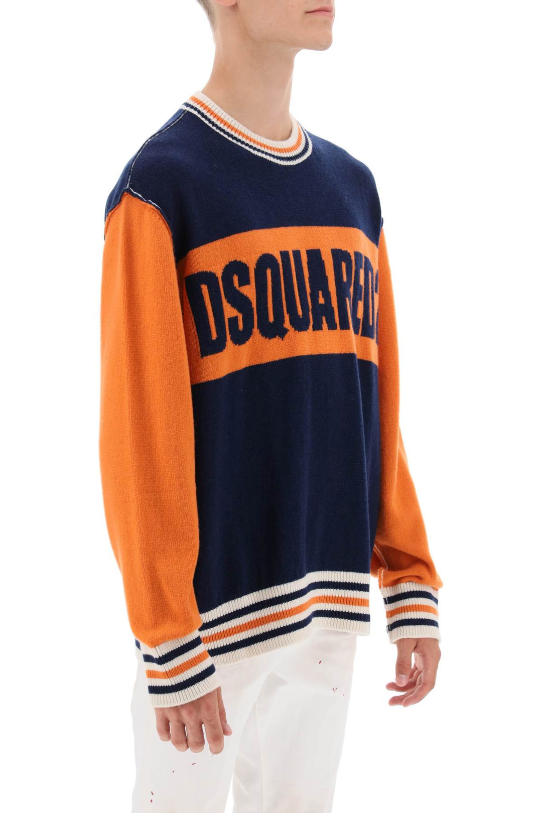 College Sweater In Jacquard Wool - Dsquared2 - Men