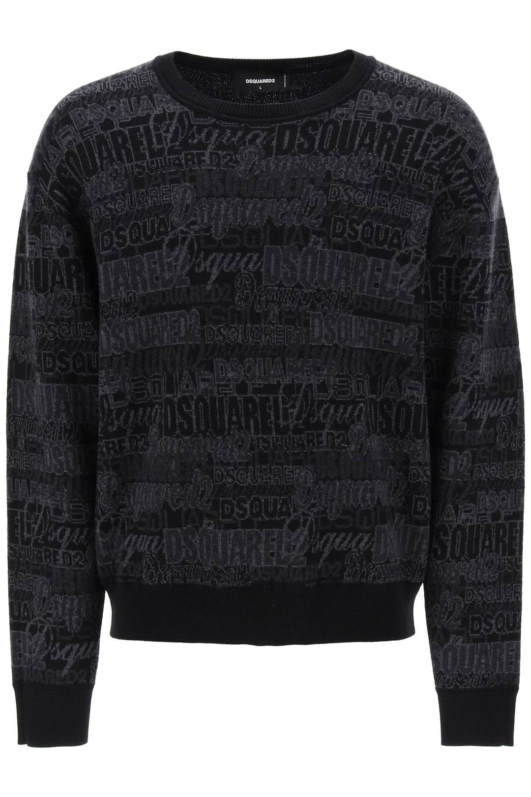 Wool Sweater With Logo Lettering Motif - Dsquared2 - Men