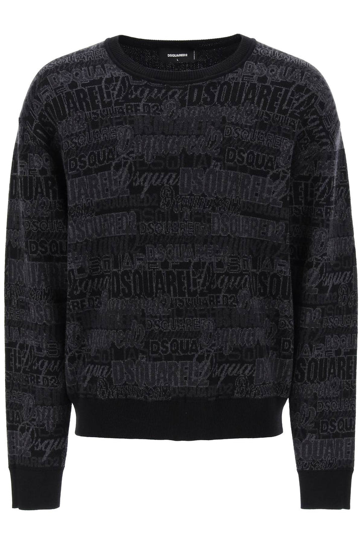 Wool Sweater With Logo Lettering Motif - Dsquared2 - Men