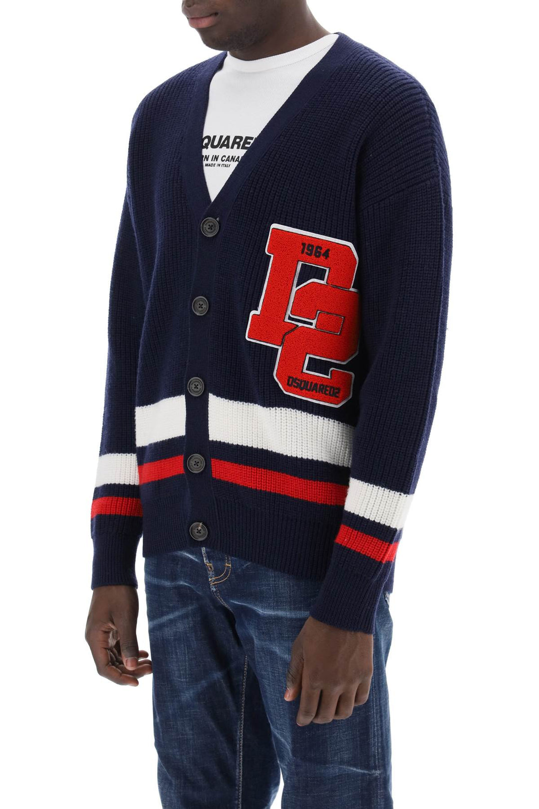 Varsity Cardigan With D2 Patch - Dsquared2 - Men