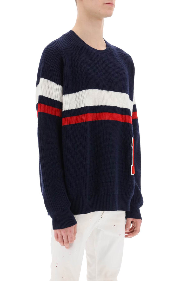 Wool Sweater With Varsity Patch - Dsquared2 - Men