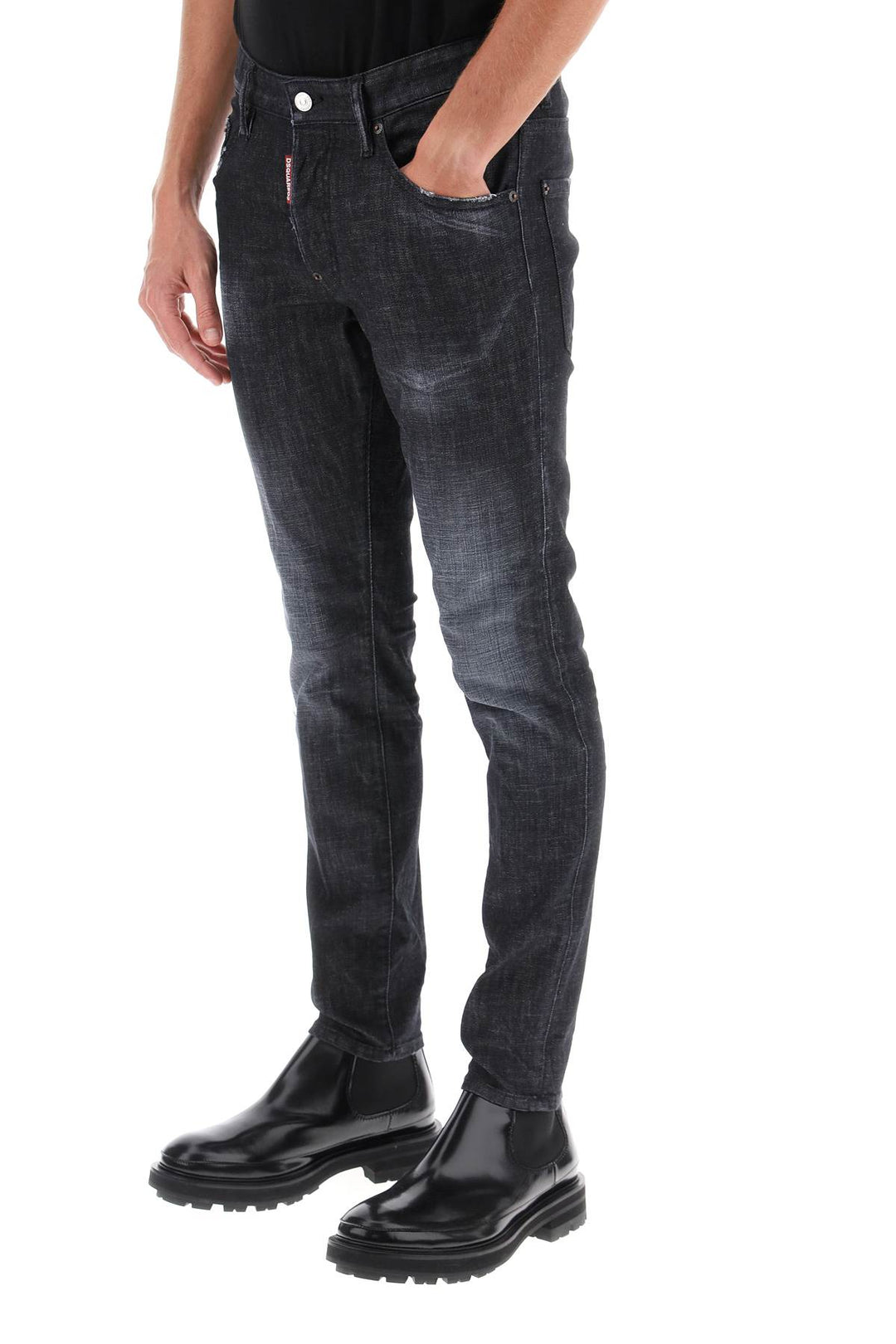 Skater Jeans In Black Clean Wash - Dsquared2 - Men