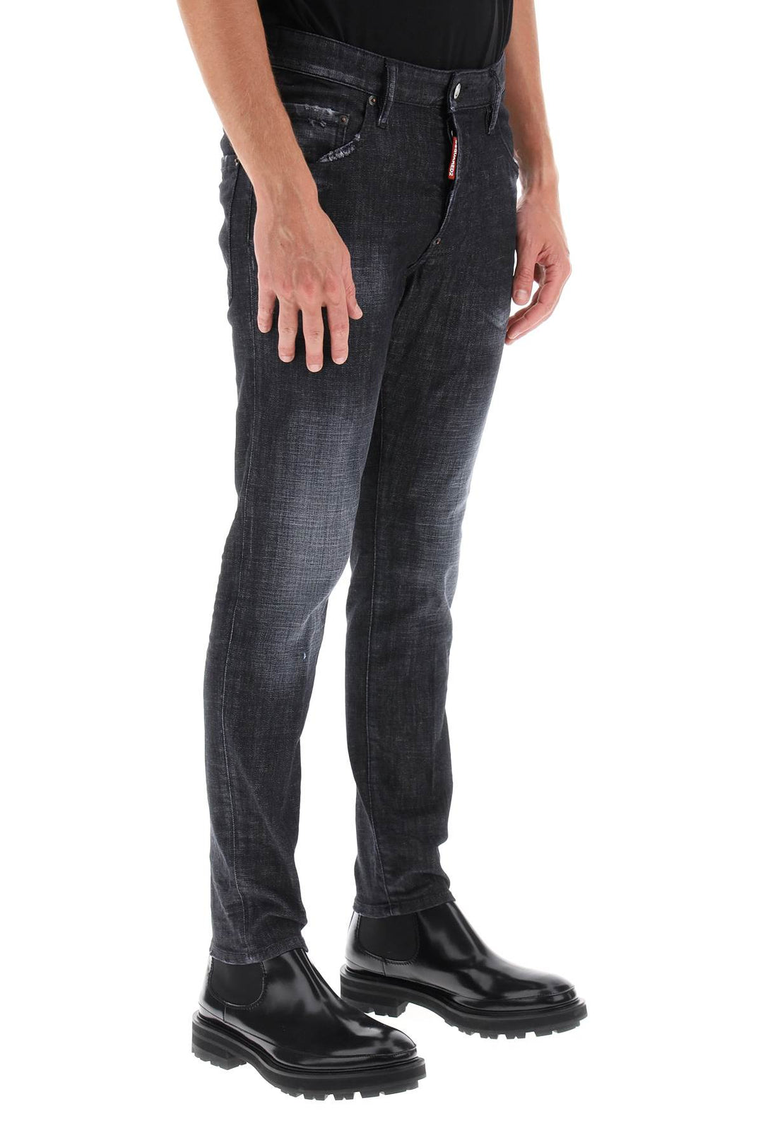 Skater Jeans In Black Clean Wash - Dsquared2 - Men