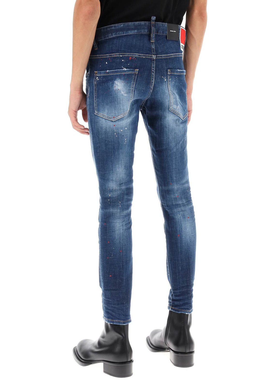 Medium Red Spots Wash Skater Jeans - Dsquared2 - Men