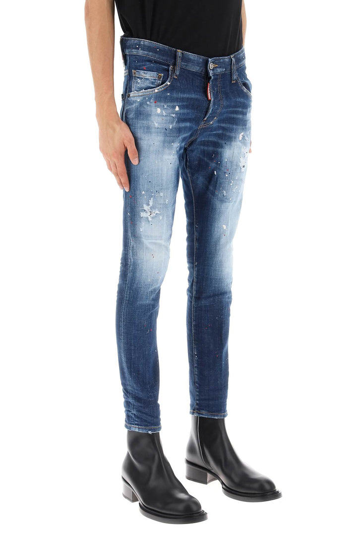 Medium Red Spots Wash Skater Jeans - Dsquared2 - Men