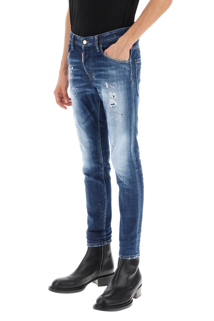 Medium Red Spots Wash Skater Jeans - Dsquared2 - Men