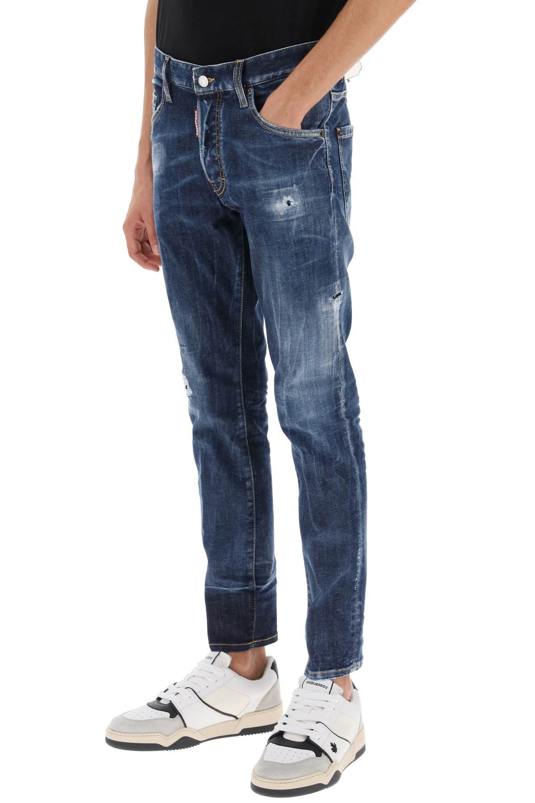 Dark Scar Wash Skater Jeans - Dsquared2 - Men