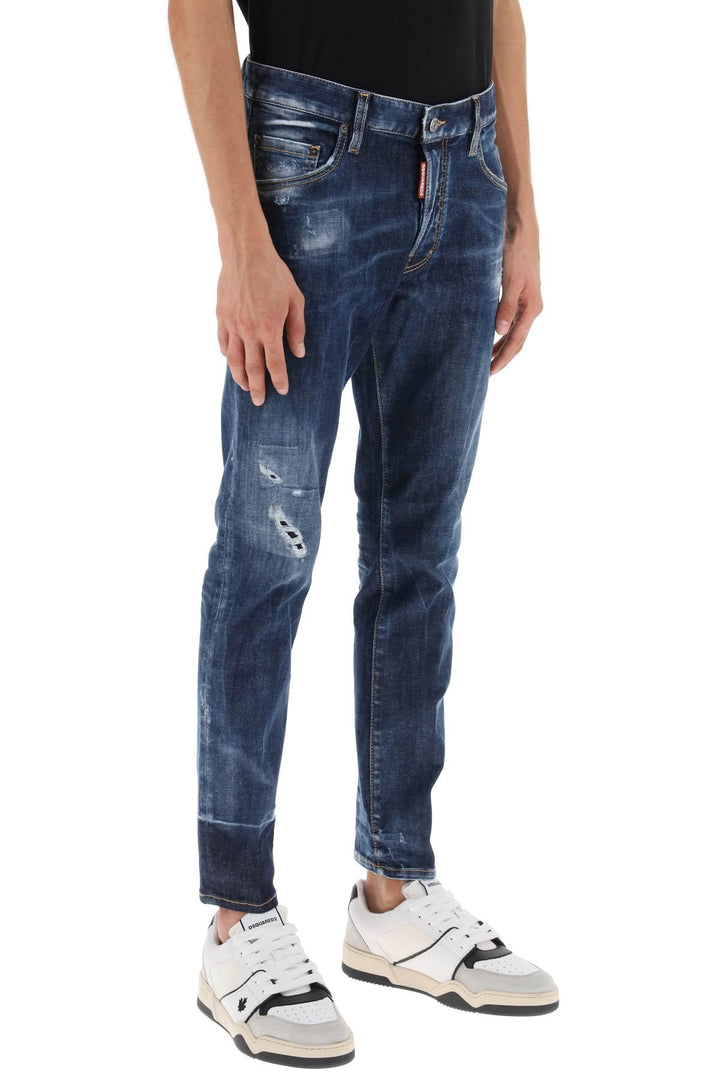 Dark Scar Wash Skater Jeans - Dsquared2 - Men