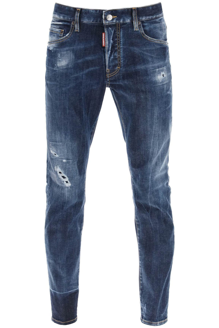 Dark Scar Wash Skater Jeans - Dsquared2 - Men