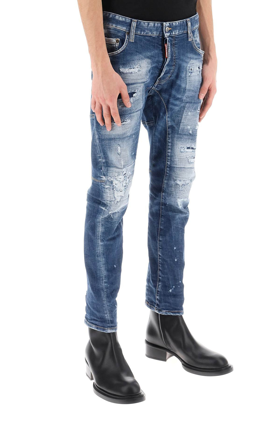 Medium Mended Rips Wash Tidy Biker Jeans - Dsquared2 - Men