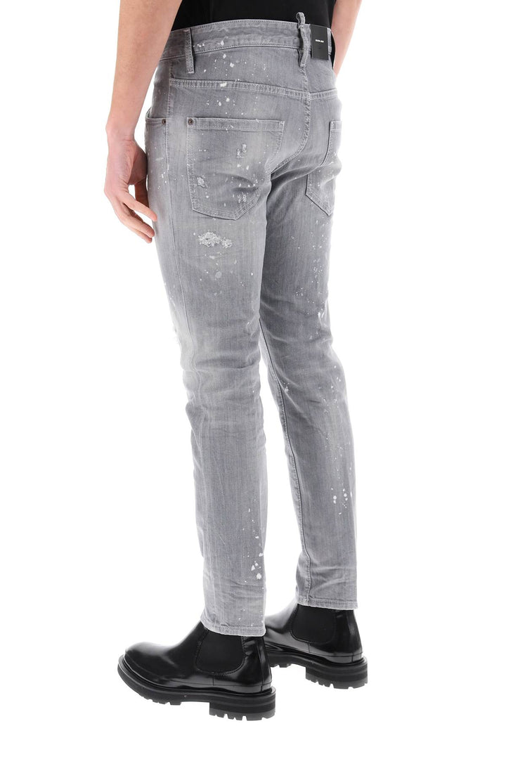 Skater Jeans In Grey Spotted Wash - Dsquared2 - Men