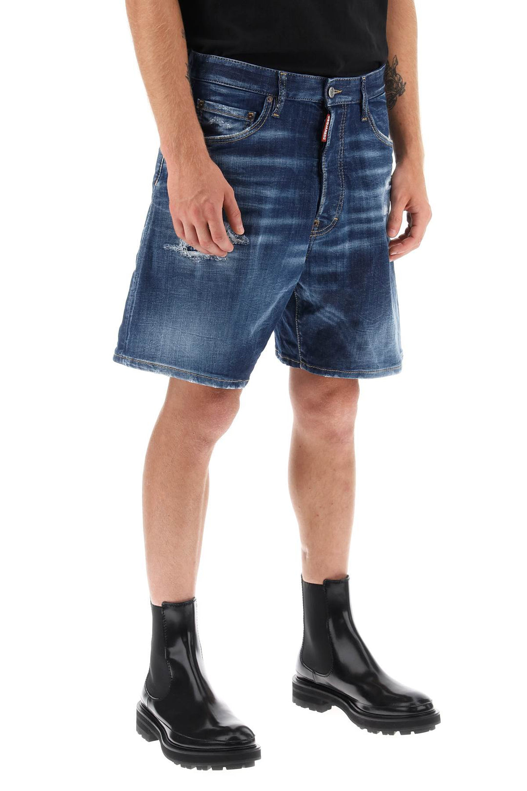 Loose Shorts In Used Denim - Dsquared2 - Men