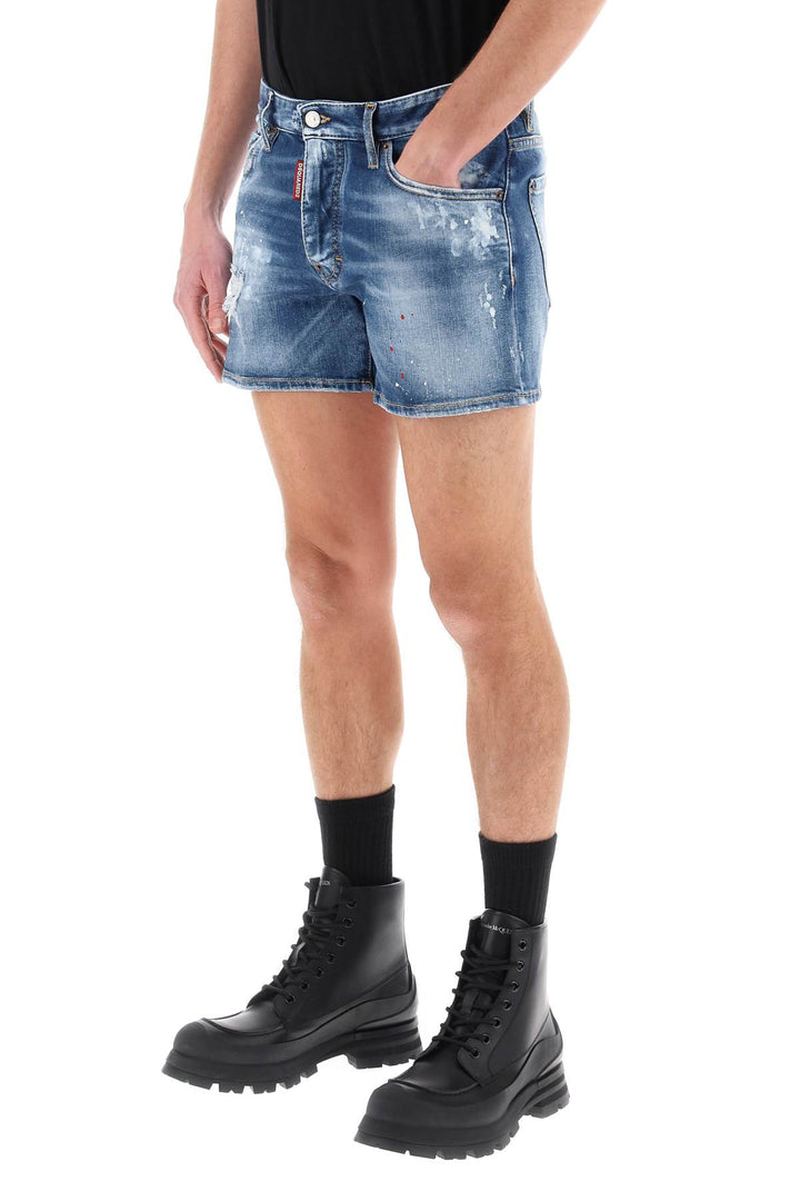 Sexy 70's Shorts In Worn Out Booty Denim - Dsquared2 - Men