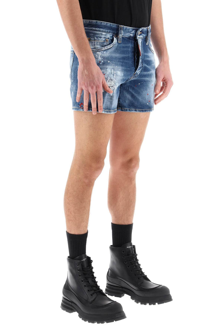 Sexy 70's Shorts In Worn Out Booty Denim - Dsquared2 - Men