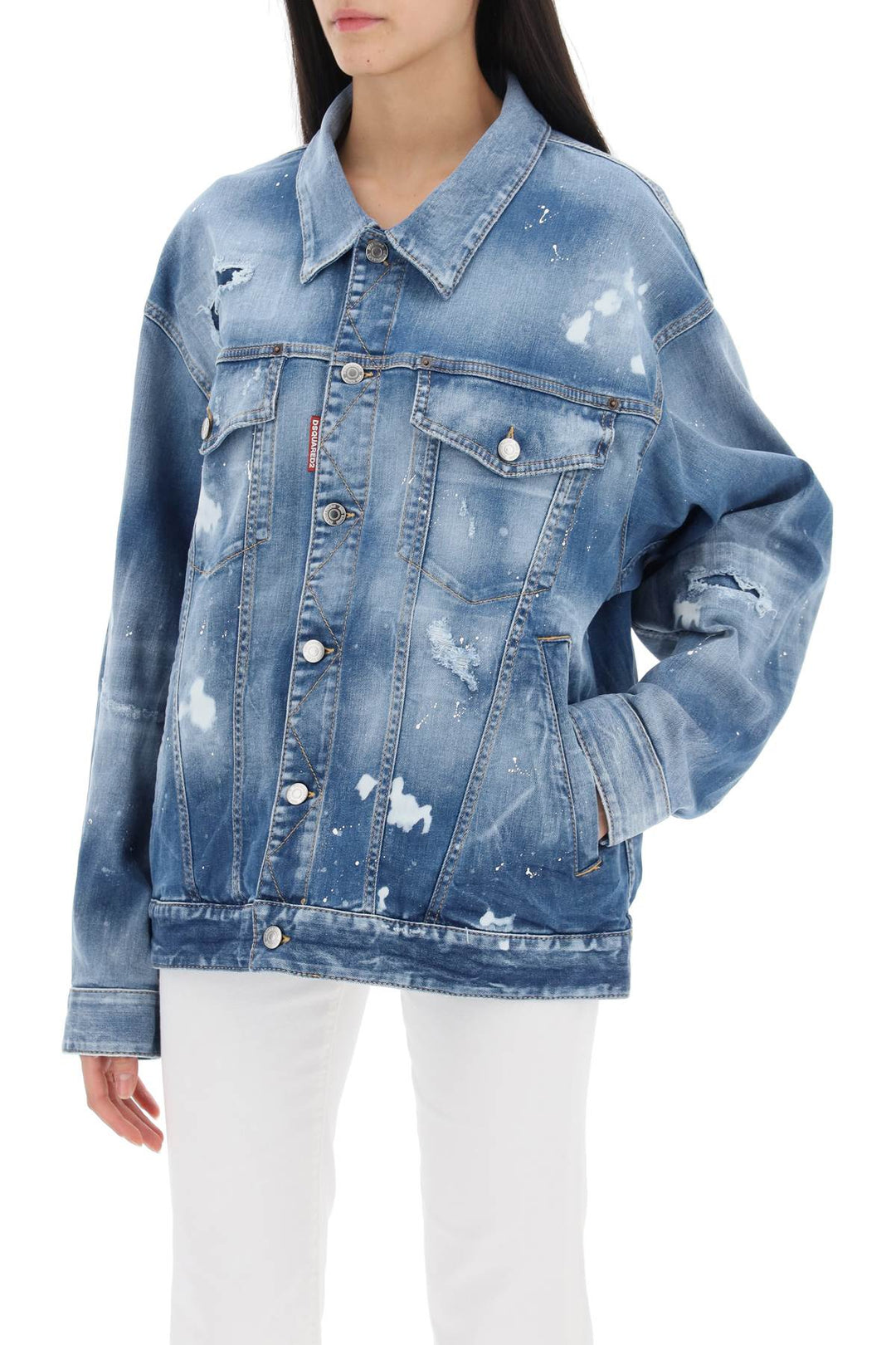 Medium Ice Spots Wash Denim Jacket - Dsquared2 - Women